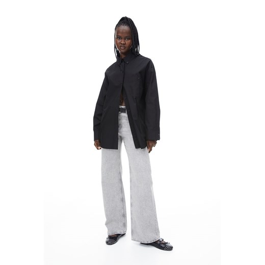H & M - Popelinowa koszula oversize - Czarny ze sklepu H&M w kategorii Koszule damskie - zdjęcie 169590518