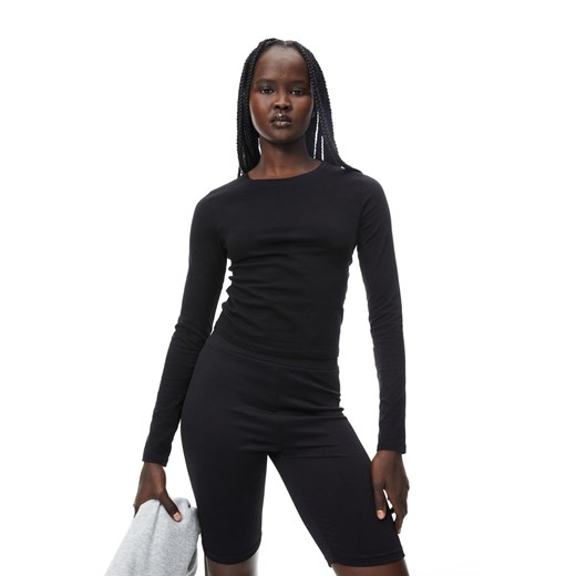 H & M - Krótki top dżersejowy - Czarny ze sklepu H&M w kategorii Bluzki damskie - zdjęcie 169590568