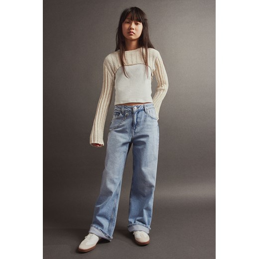 H & M - Dżinsy Baggy Fit Bootcut Leg - Niebieski H & M 164 (13-14Y) H&M