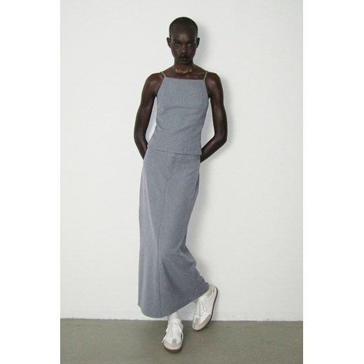 H & M - Elegancka spódnica maxi z diagonalu - Szary ze sklepu H&M w kategorii Spódnice - zdjęcie 169590687