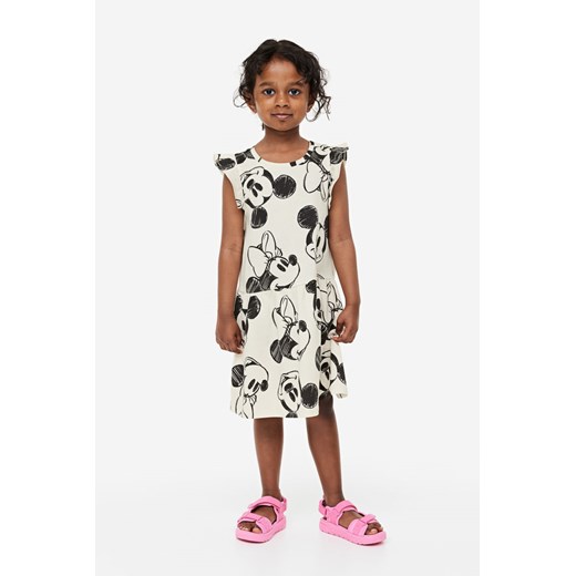 H & M - Bawełniana sukienka we wzory - Beżowy ze sklepu H&M w kategorii Sukienki dziewczęce - zdjęcie 169590869