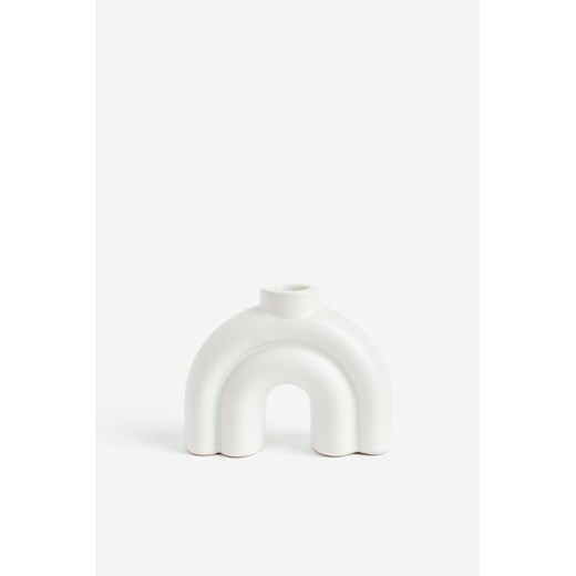 H & M - Świecznik z kamionki - Biały ze sklepu H&M w kategorii Świeczniki - zdjęcie 169590917