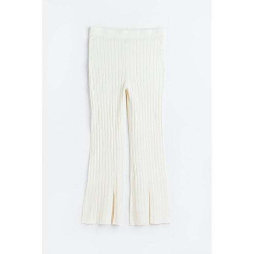 H & M - H & M+ Rozszerzane legginsy z rozcięciem u dołu - Biały ze sklepu H&M w kategorii Spodnie damskie - zdjęcie 169591045