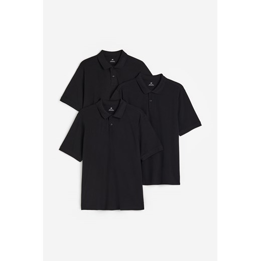H & M - Koszulka polo 3-pak - Czarny ze sklepu H&M w kategorii T-shirty męskie - zdjęcie 169591098