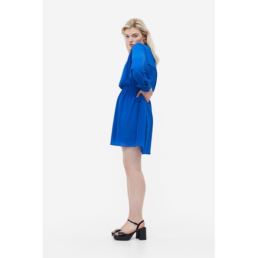 H & M - Sukienka ze sznurkiem do ściągania - Niebieski H & M XXL H&M