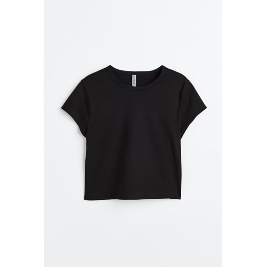 H & M - T-shirt z bawełnianego dżerseju - Czarny H & M L H&M