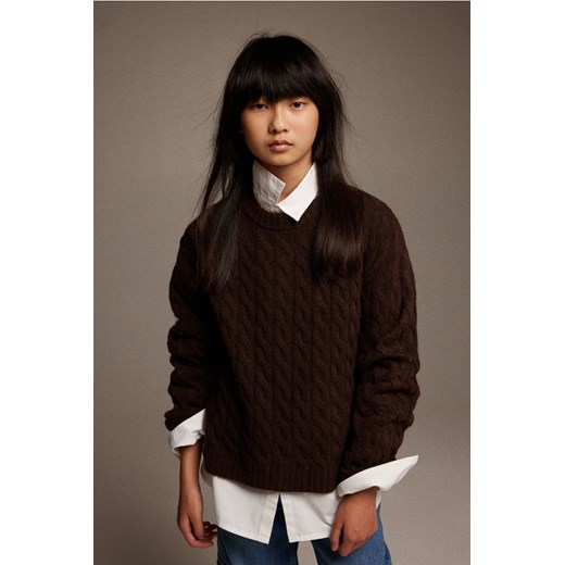 H & M - Sweter w warkoczowy splot - Brązowy H & M 134 H&M