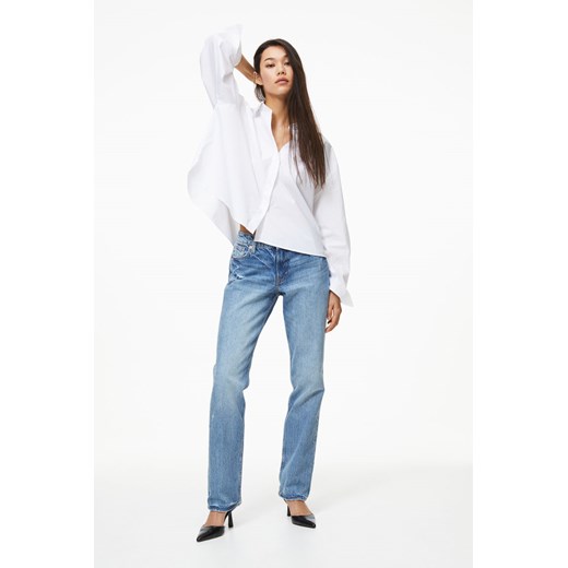 H & M - Straight Low Jeans - Niebieski H & M 44 H&M