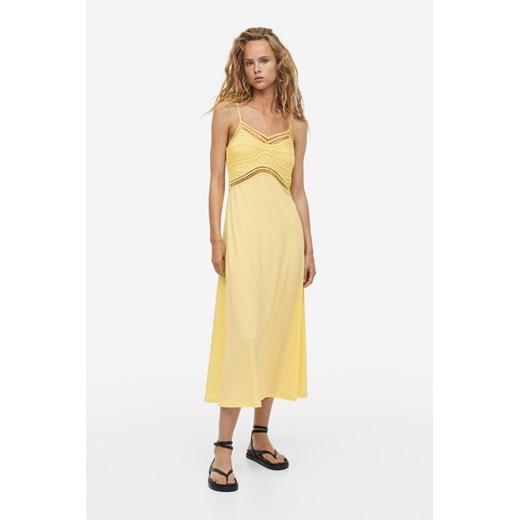 H & M - Sukienka o wyglądzie szydełkowej robótki - Żółty ze sklepu H&M w kategorii Sukienki - zdjęcie 169591615