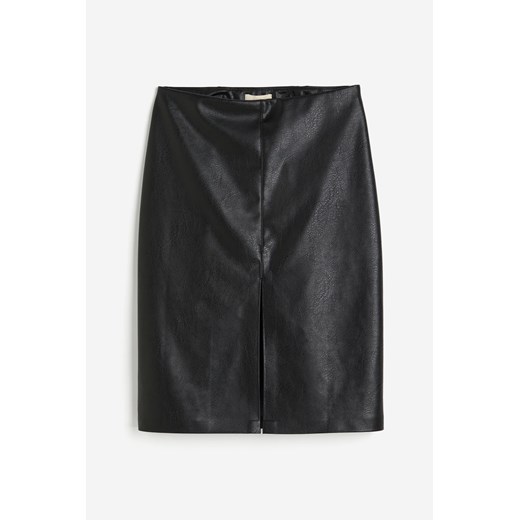 H & M - Powlekana spódnica ołówkowa - Czarny H & M XL H&M