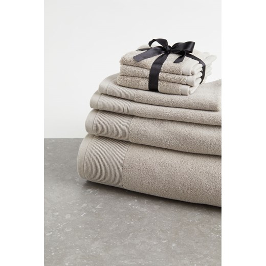 H & M - Duży ręcznik kąpielowy z bawełnianej frotte - Brązowy H & M 100x150 H&M