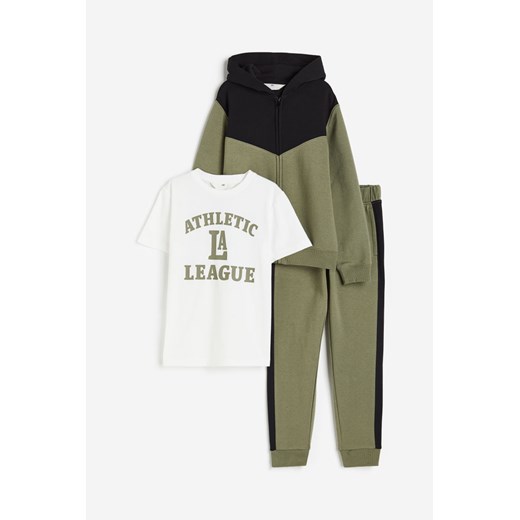 H & M - Komplet 3-częściowy z nadrukiem - Zielony H & M 134 (8-9Y) H&M