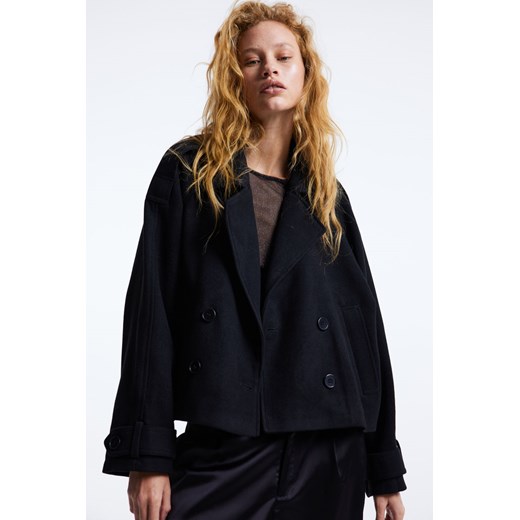 H & M - Dwurzędowa kurtka - Czarny ze sklepu H&M w kategorii Płaszcze damskie - zdjęcie 169592069