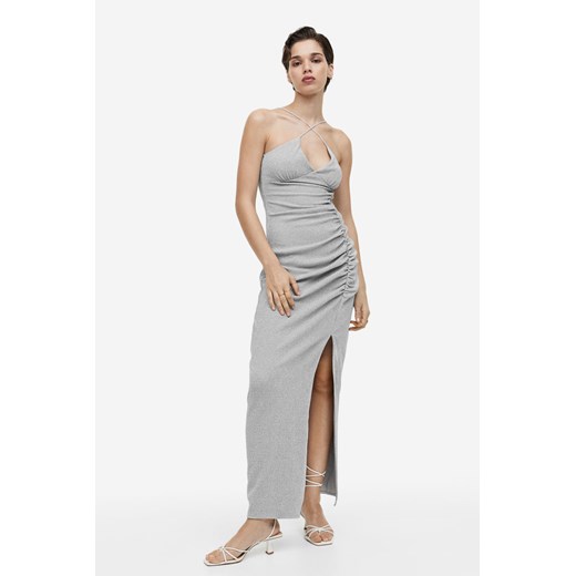 H & M - Brokatowa sukienka na ramiączkach - Srebrny H & M M H&M