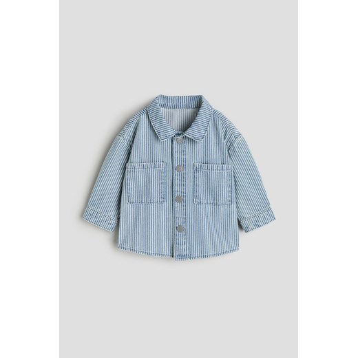 H & M - Kurtka koszulowa z bawełnianego diagonalu - Niebieski ze sklepu H&M w kategorii Kombinezony i kurtki - zdjęcie 169592318
