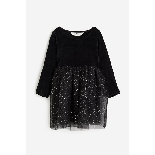 H & M - Sukienka z tiulowym dołem - Czarny H & M 104 (2-4Y) H&M