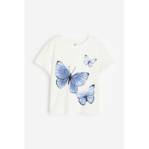 H & M - T-shirt z nadrukiem - Biały H & M 98;104 (2-4Y) H&M