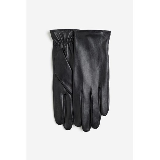 H & M - Skórzane rękawiczki - Czarny H & M L H&M