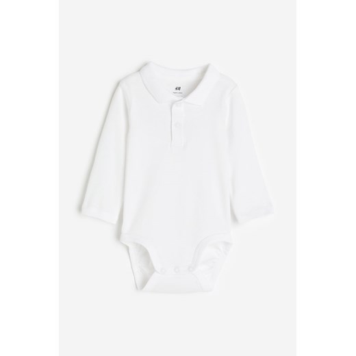 H & M - Body z kołnierzykiem - Biały ze sklepu H&M w kategorii Odzież dla niemowląt - zdjęcie 169592678