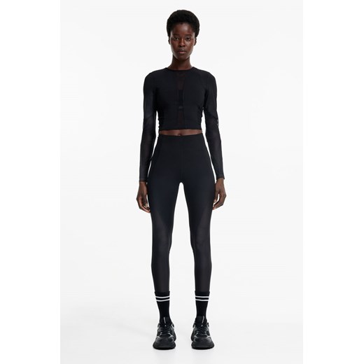 H & M - Sportowe legginsy z siateczką DryMove - Czarny ze sklepu H&M w kategorii Spodnie damskie - zdjęcie 169592746