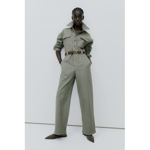 H & M - Bawełniany kombinezon - Zielony H & M XS H&M