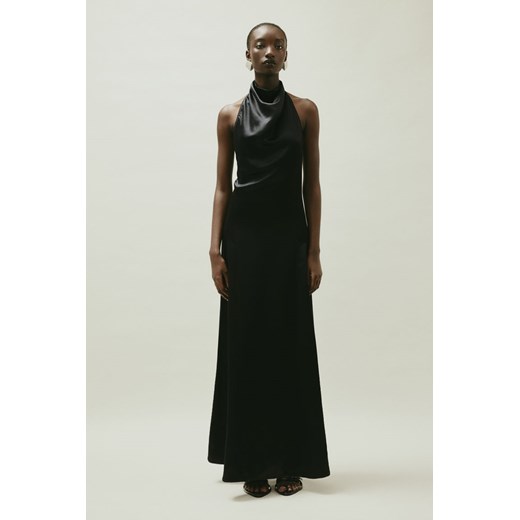 H & M - Sukienka z jedwabiem mocowana na karku - Czarny H & M 44 H&M