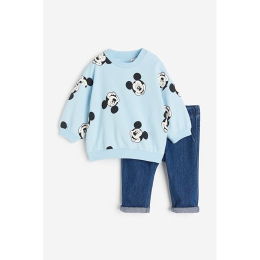 H & M - Komplet 2-częściowy z bluzą i joggersami - Niebieski ze sklepu H&M w kategorii Komplety niemowlęce - zdjęcie 169593169