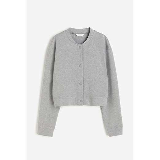 H & M - Dżersejowy kardigan w stylu bomberki - Szary H & M XS H&M