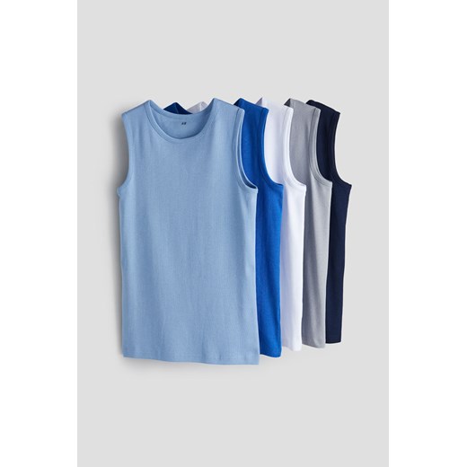 H & M - Bawełniana koszulka 5-pak - Niebieski ze sklepu H&M w kategorii T-shirty chłopięce - zdjęcie 169593688