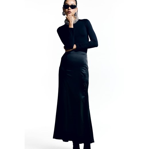 H & M - Spódnica z krepowanej satyny - Czarny ze sklepu H&M w kategorii Spódnice - zdjęcie 169593906