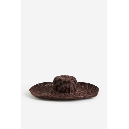 H & M - Słomkowy kapelusz z szerokim rondem - Brązowy ze sklepu H&M w kategorii Kapelusze damskie - zdjęcie 169593998