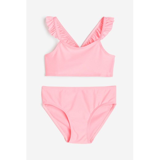 H & M - Kostium bikini z falbankami - Różowy ze sklepu H&M w kategorii Stroje kąpielowe - zdjęcie 169594156