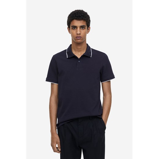 H & M - Top polo z bawełny Slim Fit - Niebieski ze sklepu H&M w kategorii T-shirty męskie - zdjęcie 169594358