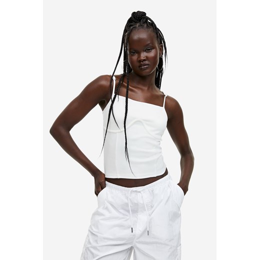 H & M - Top w stylu gorsetowym - Biały ze sklepu H&M w kategorii Bluzki damskie - zdjęcie 169594707