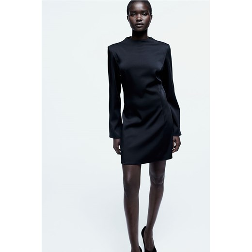 H & M - Satynowa sukienka z odkrytymi plecami - Czarny ze sklepu H&M w kategorii Sukienki - zdjęcie 169594855
