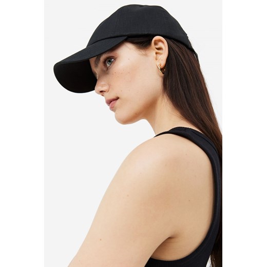 H & M - Lniana czapka z daszkiem - Czarny ze sklepu H&M w kategorii Czapki z daszkiem damskie - zdjęcie 169594885