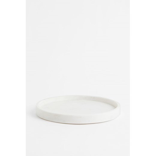 H & M - Okrągła taca marmurowa - Biały H & M One Size H&M