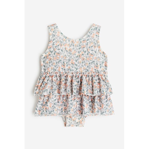 H & M - Kostium kąpielowy z falbankami - Beżowy H & M 86;92 (1-2Y) H&M