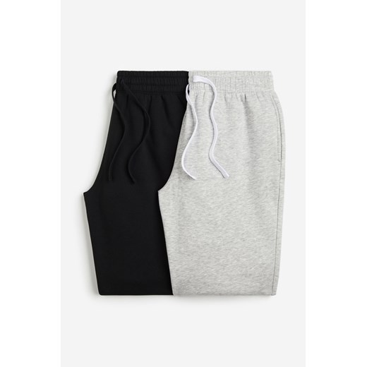 H & M - Spodnie dresowe Regular Fit 2-pak - Czarny ze sklepu H&M w kategorii Spodnie męskie - zdjęcie 169595128