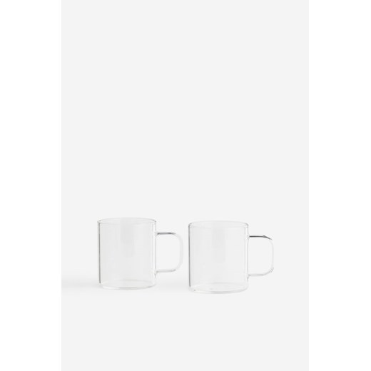 H & M - Mały szklany kubek 2-pak - Biały ze sklepu H&M w kategorii Kubki - zdjęcie 169595237