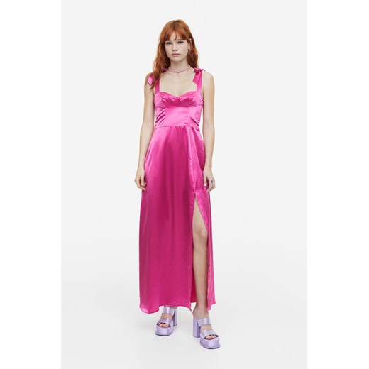 H & M - Gorsetowa sukienka z wiązanymi ramiączkami - Różowy H & M 34 H&M