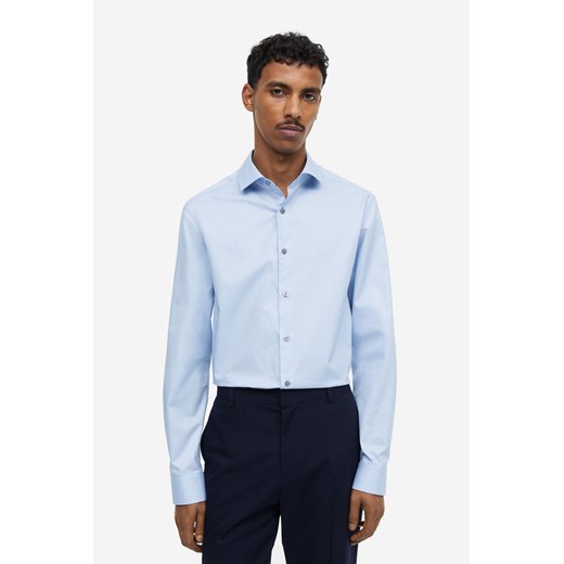 H & M - Koszula z bawełny premium Slim Fit - Niebieski H & M M H&M
