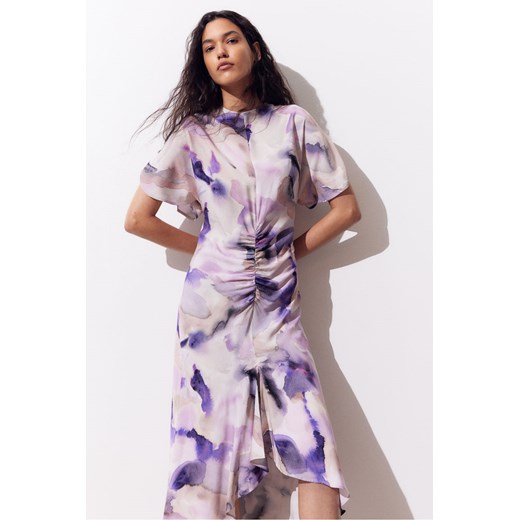 H & M - Sukienka z rozciętymi rękawami - Fioletowy H & M XL H&M