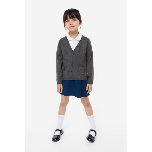 H & M - Bawełniany kardigan szkolny - Szary ze sklepu H&M w kategorii Swetry dziewczęce - zdjęcie 169595569
