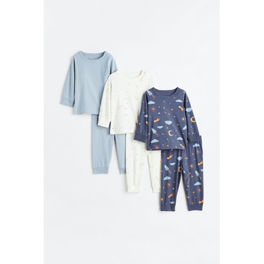 H & M - Bawełniana piżama 3-pak - Niebieski ze sklepu H&M w kategorii Piżamy dziecięce - zdjęcie 169595746