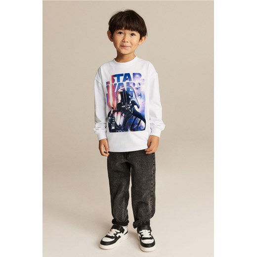 H & M - T-shirt z długim rękawem i nadrukiem - Biały ze sklepu H&M w kategorii T-shirty chłopięce - zdjęcie 169595866