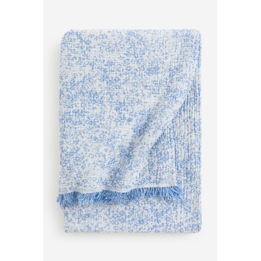 H & M - Bawełniana wzorzysta narzuta na łóżko - Niebieski ze sklepu H&M w kategorii Narzuty i kapy - zdjęcie 169595935