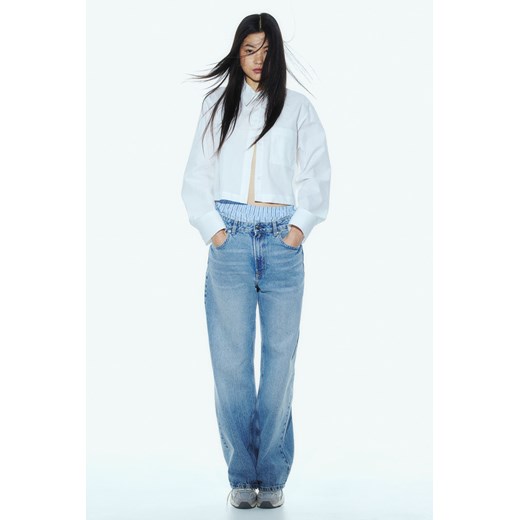 H & M - Wide High Jeans - Turkusowy H & M 40 H&M
