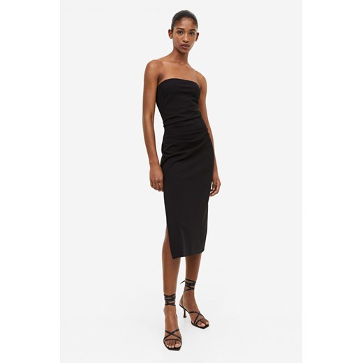 H & M - Sukienka bandeau z marszczeniem - Czarny ze sklepu H&M w kategorii Sukienki - zdjęcie 169596047