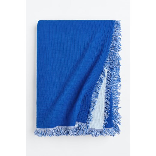 H & M - Bawełniana narzuta na łóżko - Niebieski ze sklepu H&M w kategorii Narzuty i kapy - zdjęcie 169596106